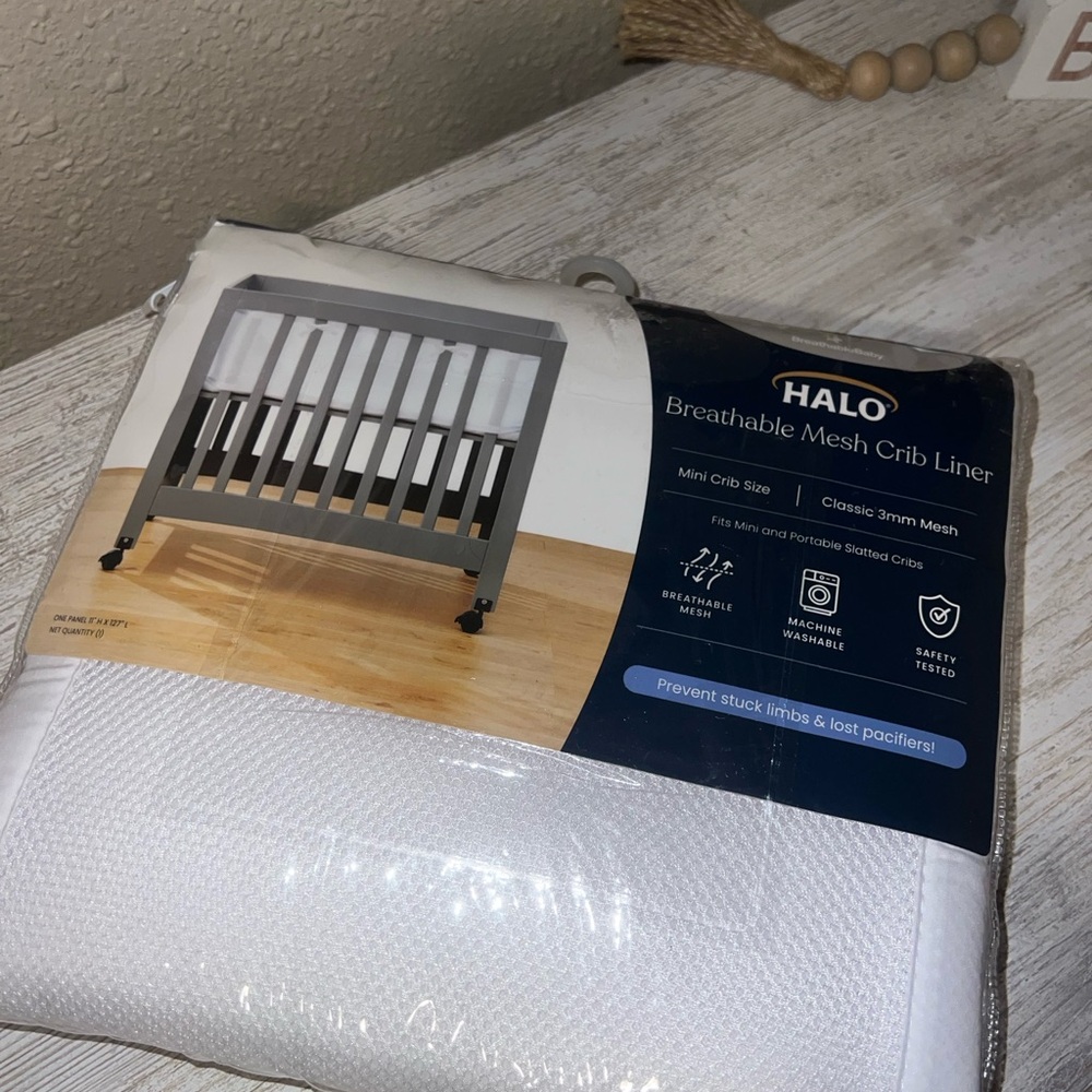 Halo Breathable Mesh Crib Liner - Classic White